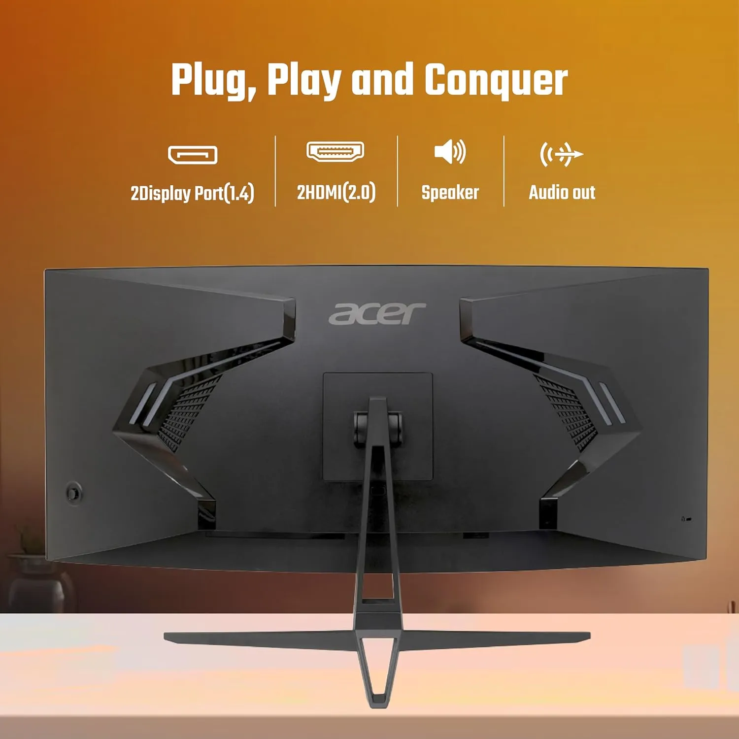 Acer Curved LED Monitor 34" UWQHD VA 180Hz with HDMI | DP | Speaker ED343CUR view 5